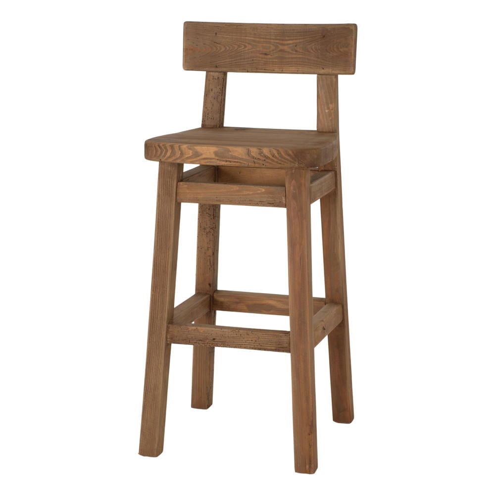 Set de 2 taburetes altos de pino reciclado Tabit