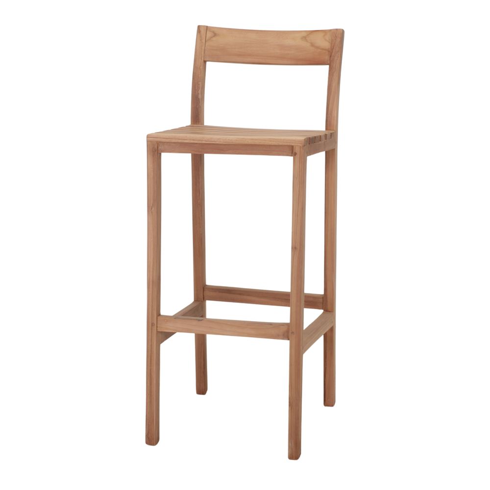 Set de 2 taburetes altos de teca Lina