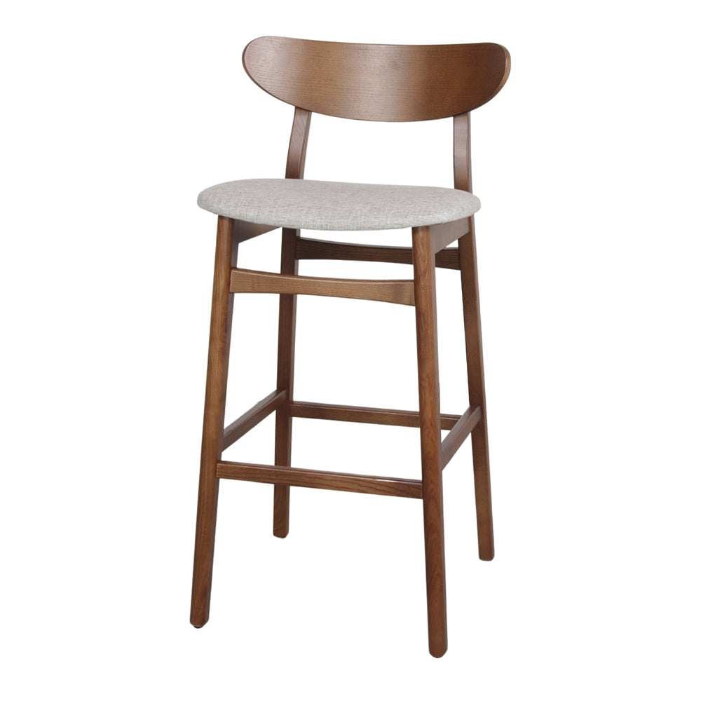 Set de 2 taburetes altos tapizados de fresno Orsola