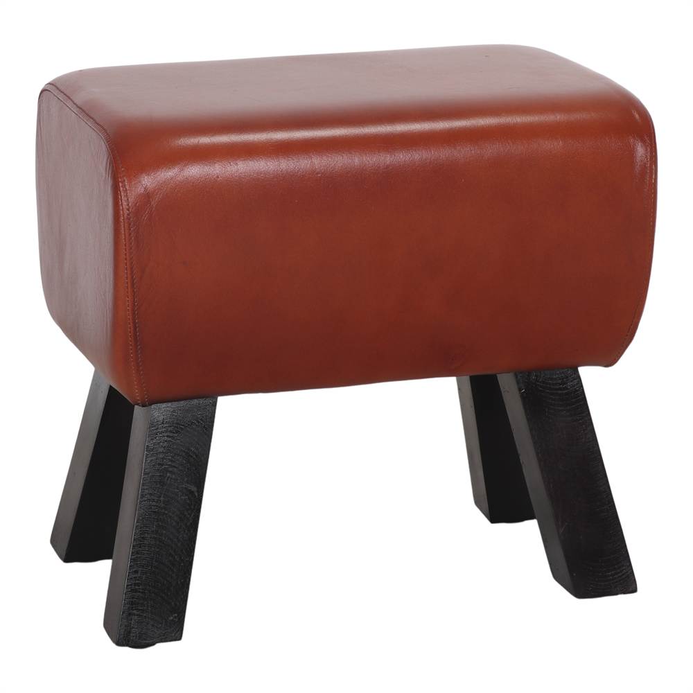 Set de 2 taburetes bajos de piel Salvi