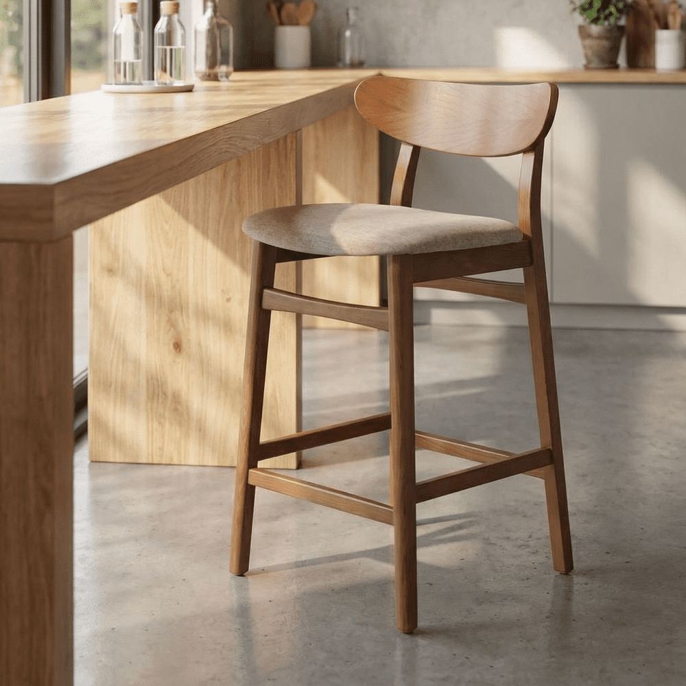 Set de 2 taburetes de cocina de fresno Orsola