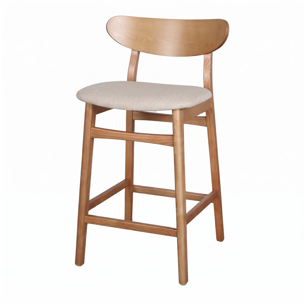 Set de 2 taburetes de cocina de fresno tapizados Heloisa