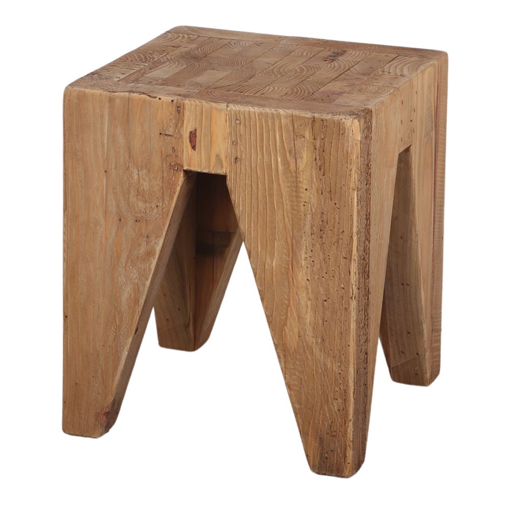 Set de 2 taburetes de pino reciclado Alessio
