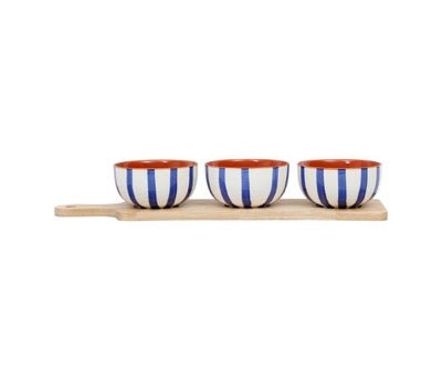 Set de 3 Cuencos y Tabla Rayas del Bosque - pino_y_jacaranda