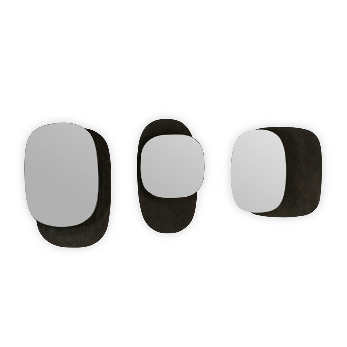 Set de 3 espejos de madera de mango Melzo