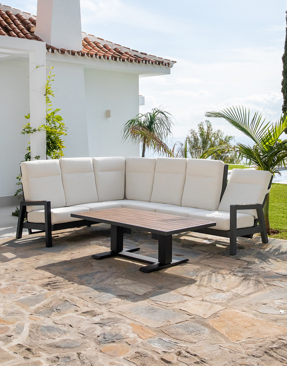 Set de Sofá Rinconera y Mesa de Exterior Purullena
