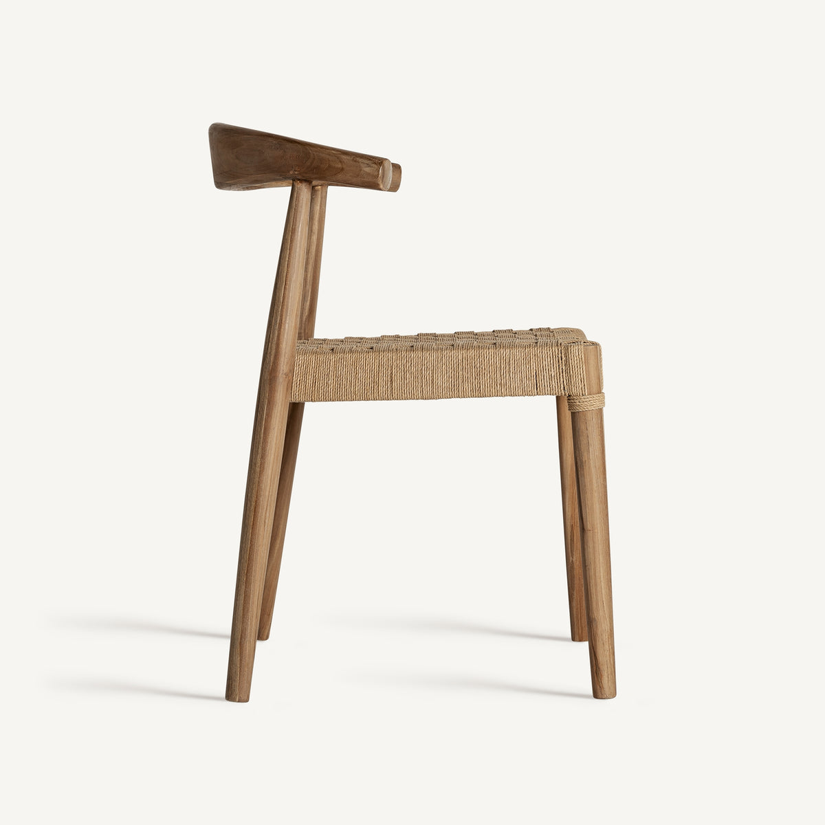Silla apilable de teca y cuerda Benicàssim