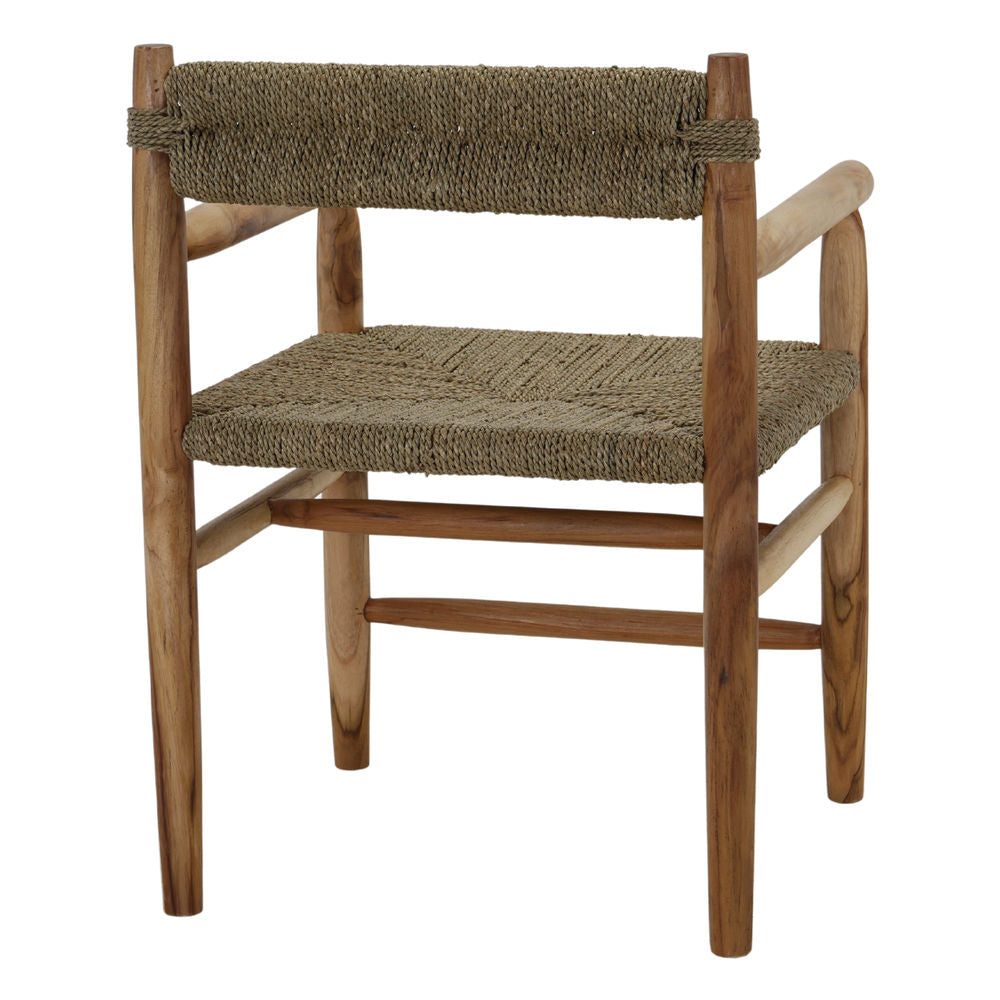 Silla con brazos de madera tropical Scheat