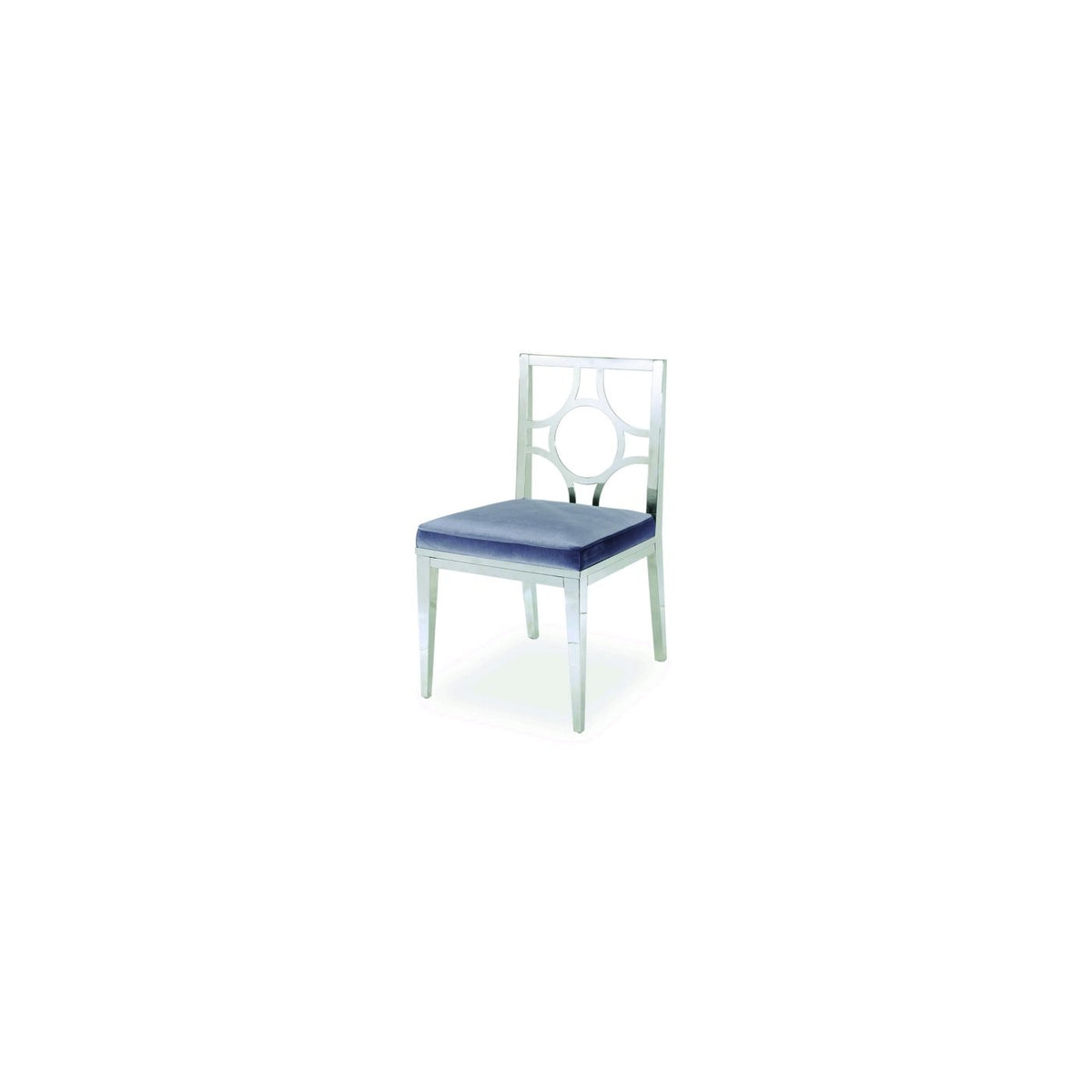 Silla de acero y terciopelo azul Portovenere