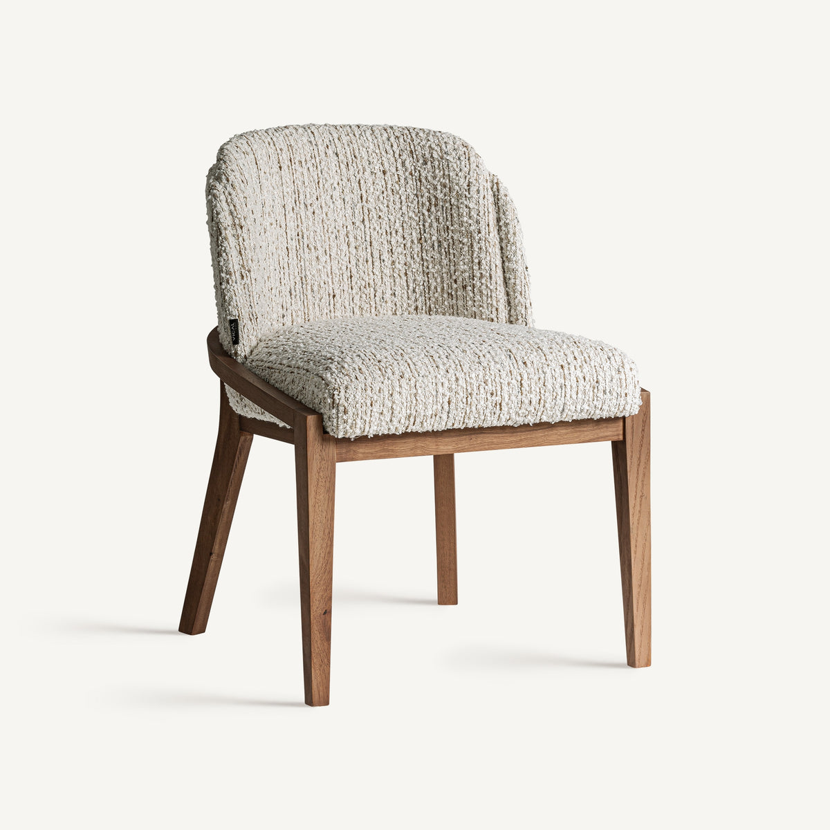 Silla de caucho tapizada en beige Catí