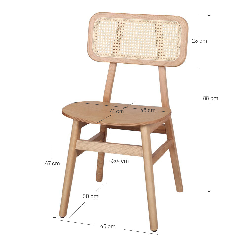 Silla de fresno con rejilla Nando