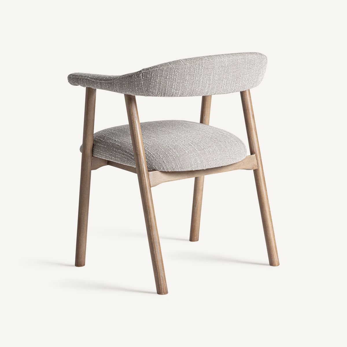 Silla de fresno tapizada en gris Culla