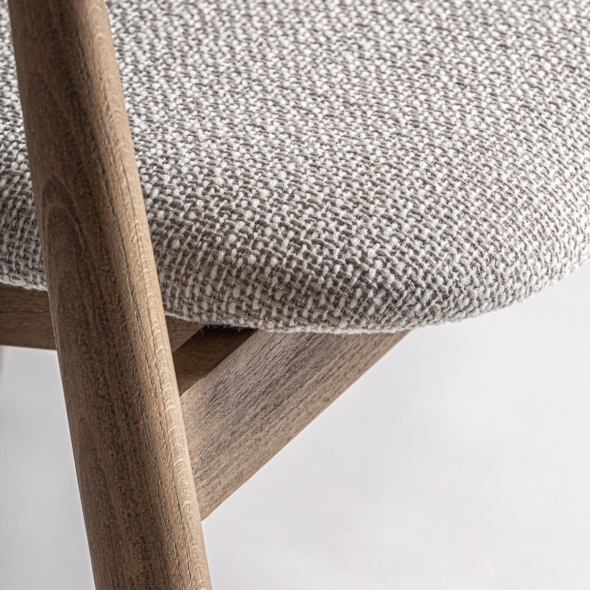 Silla de haya tapizada en gris Requena