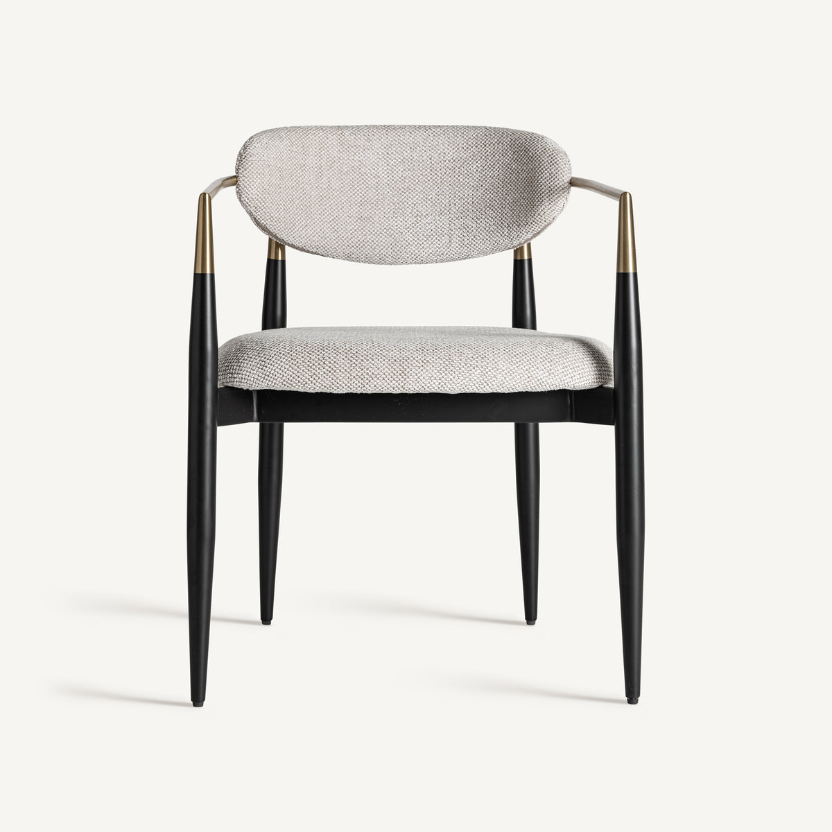 Silla de hierro y poliéster negro Novigrad