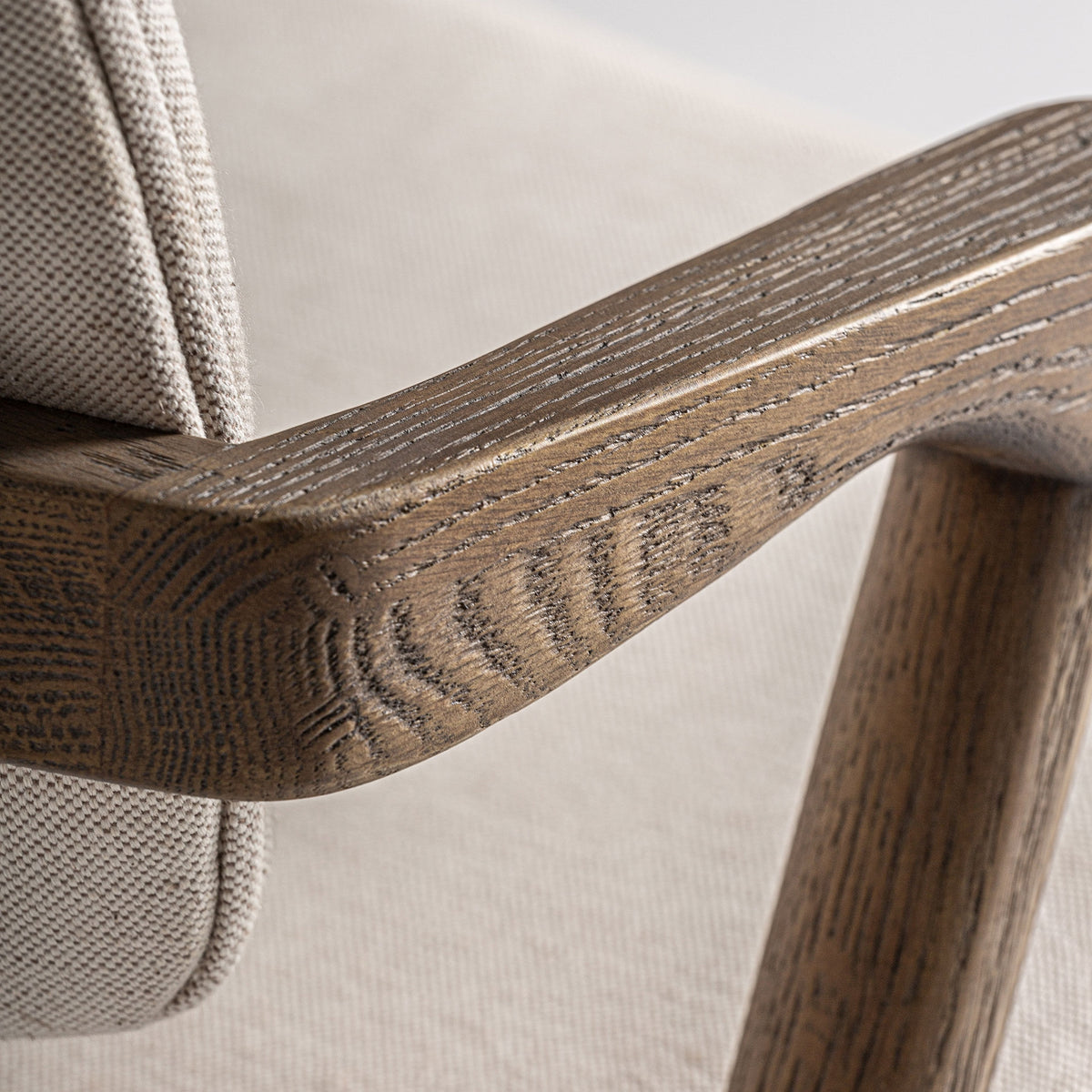 Silla de lino beige y fresno Murla