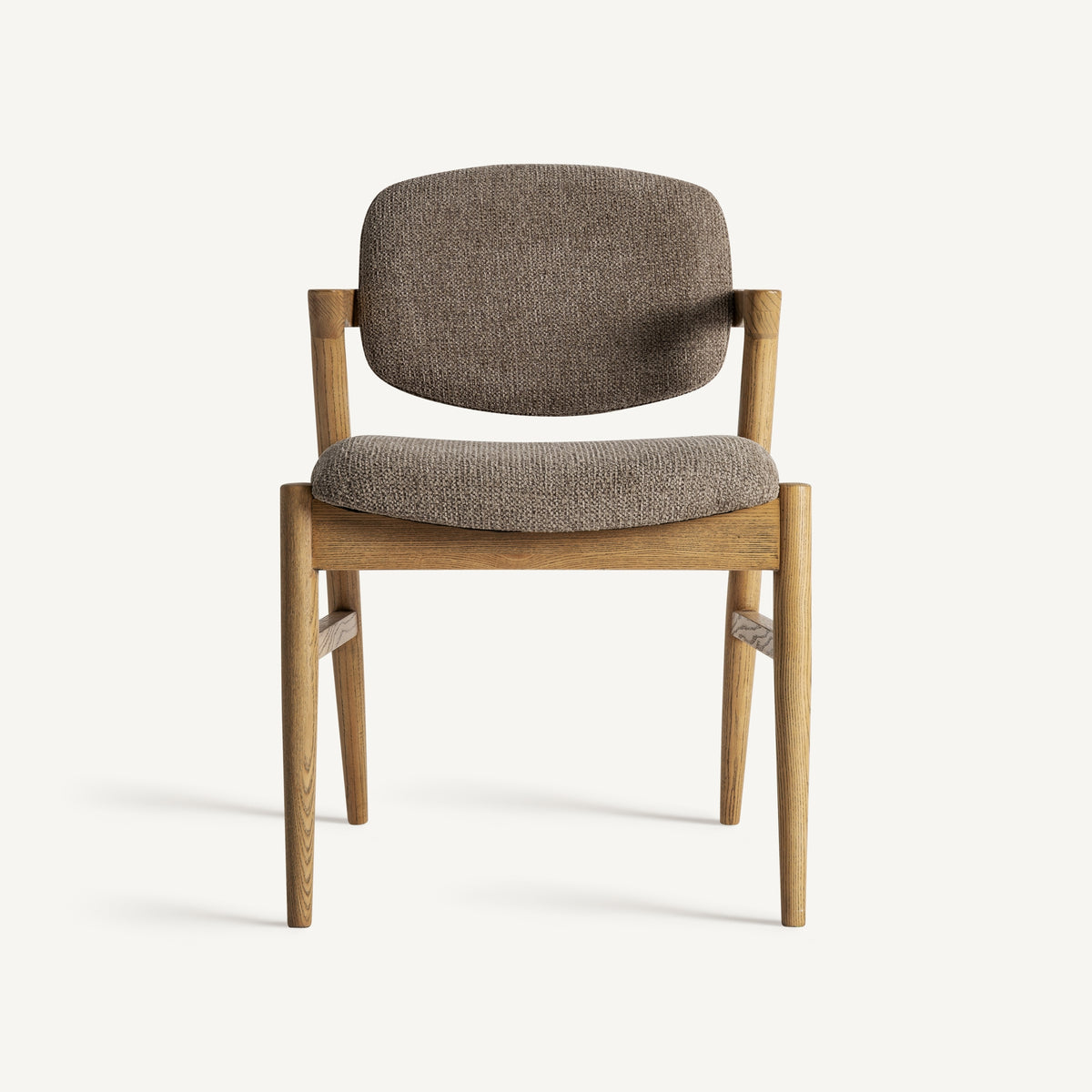 Silla de lino topo y fresno Murla