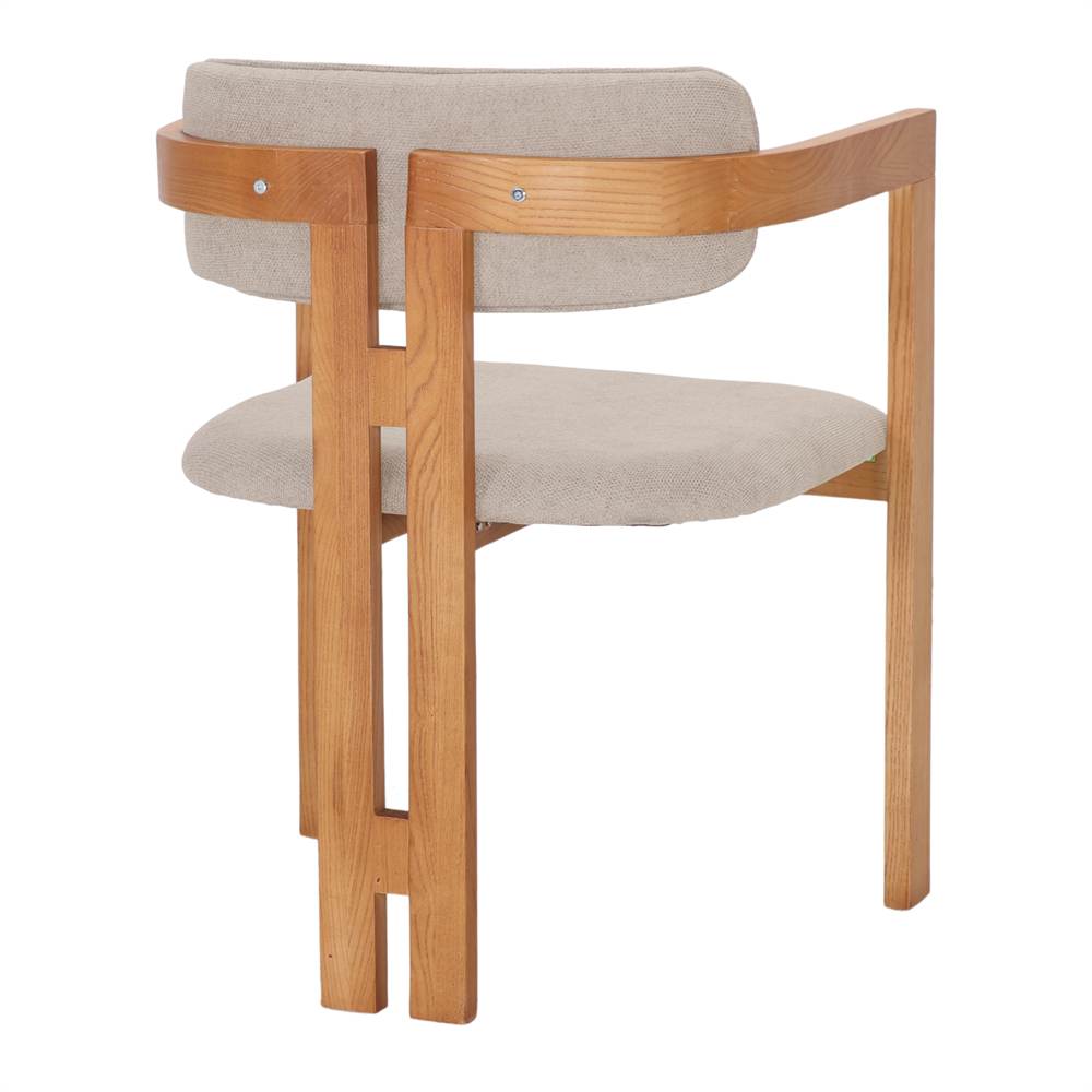 Silla de madera de olmo tapizada Gisela
