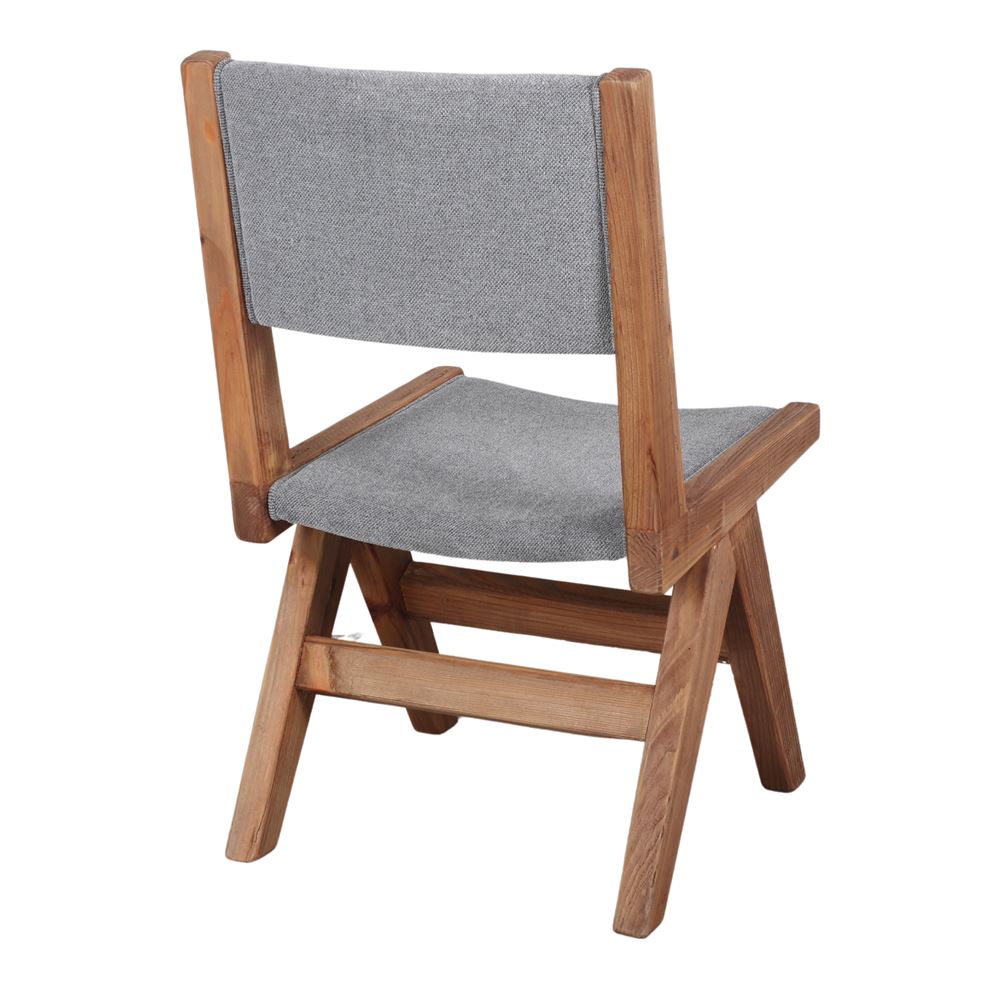 Silla de madera reciclada tapizada Skat