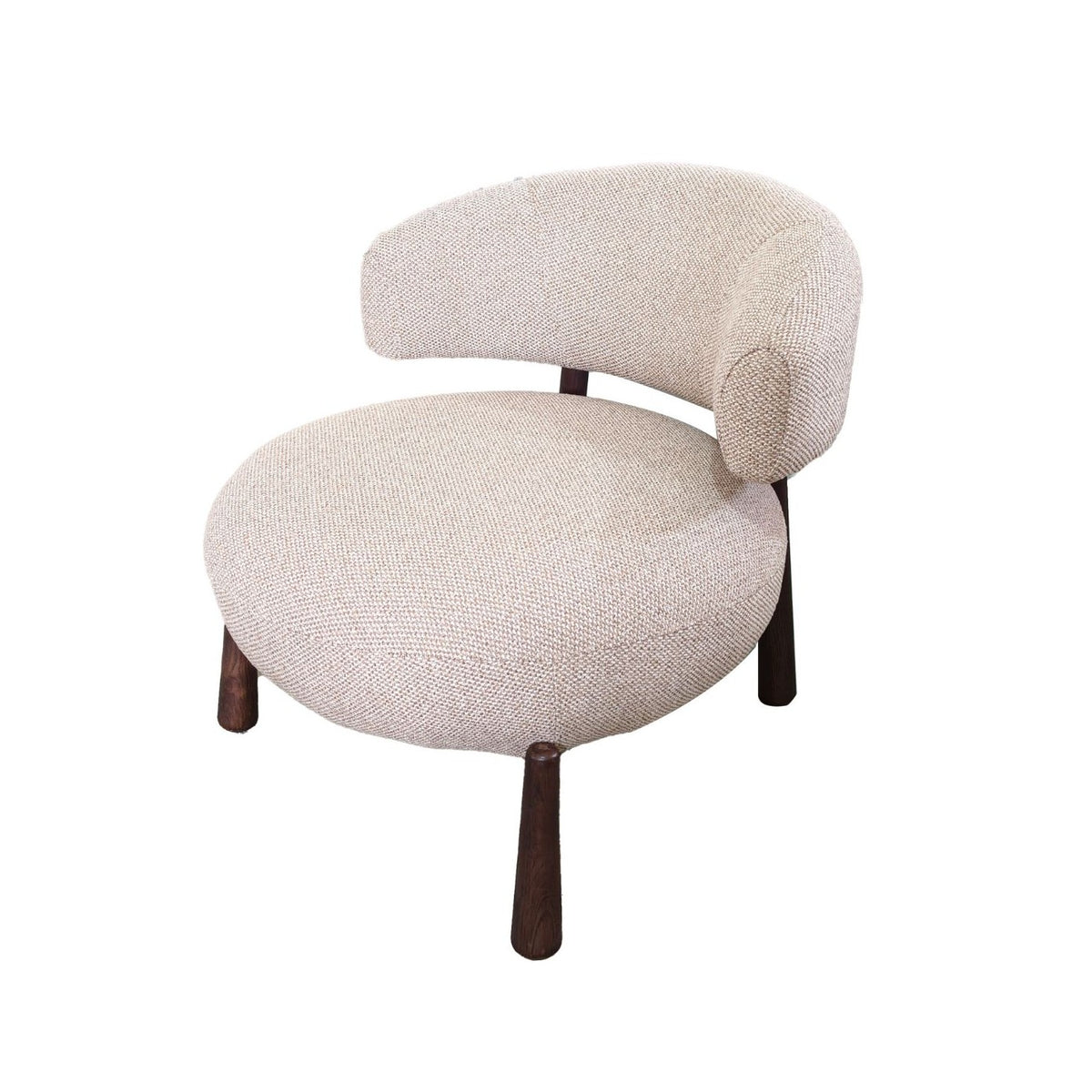 Silla redondeada de madera y lino Benasque