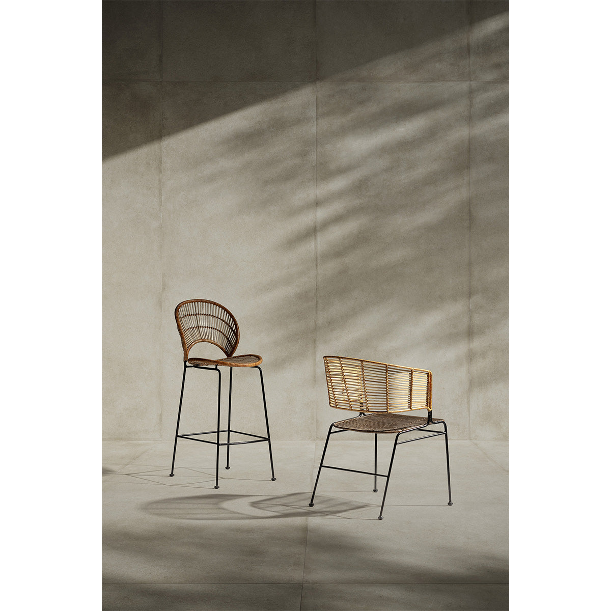 Silla de mimbre y metal Kamateron