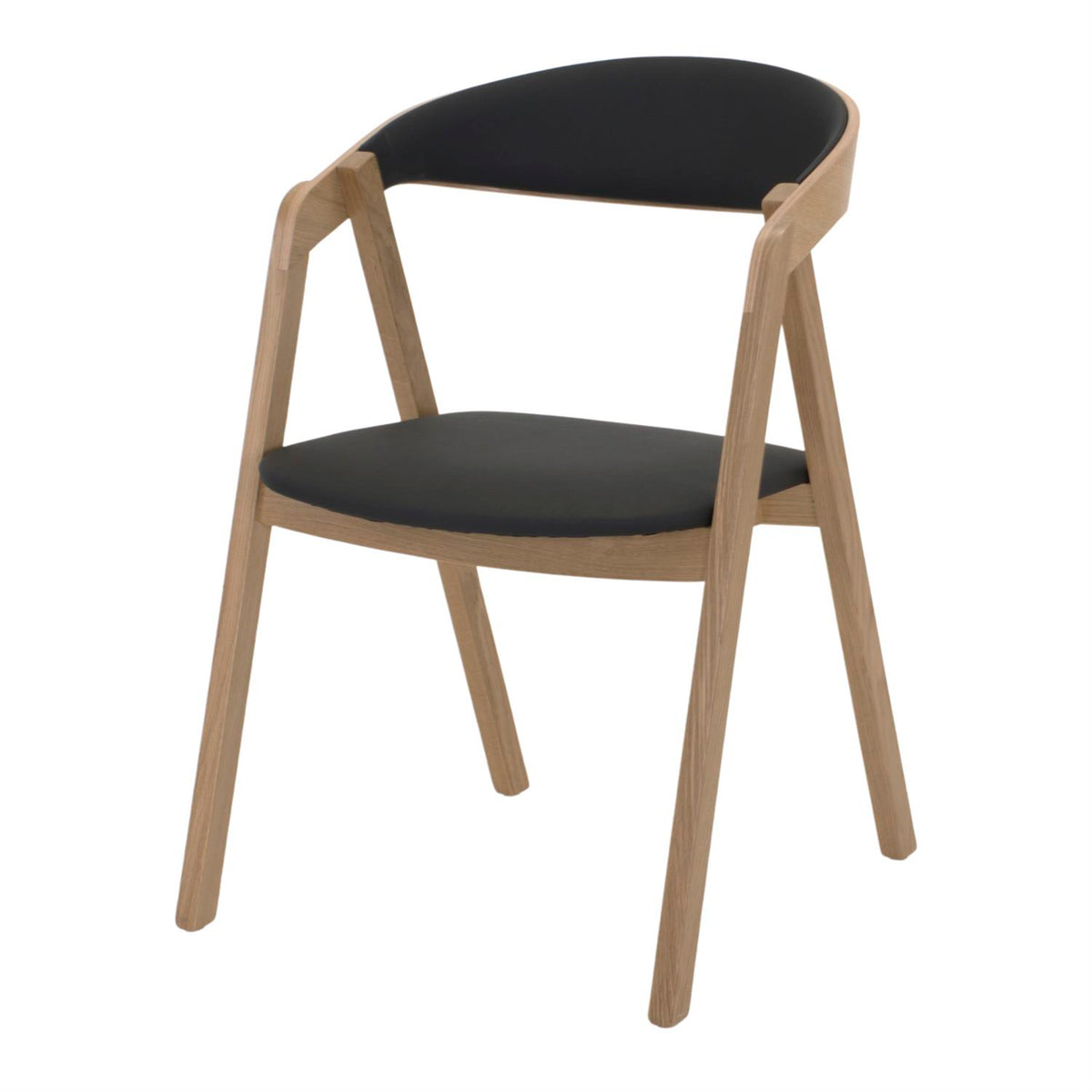 Silla de roble tapizada con brazos Capella