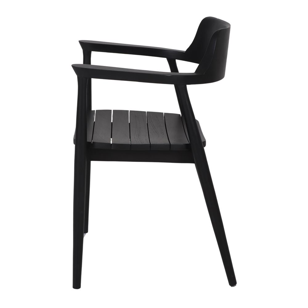 Silla de teca torneada negra Estela