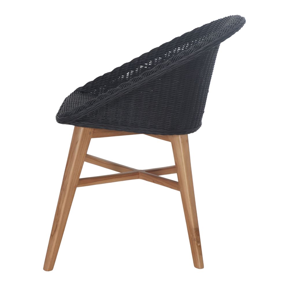 Silla de teca y ratán sintético Jules