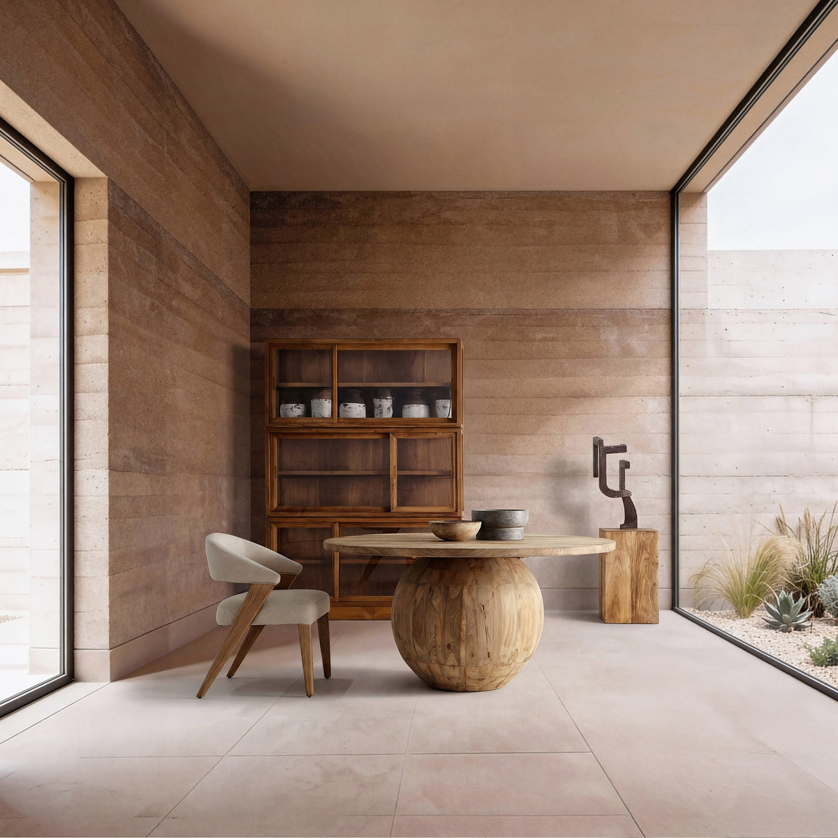 Silla tapizada beige Cala Salada