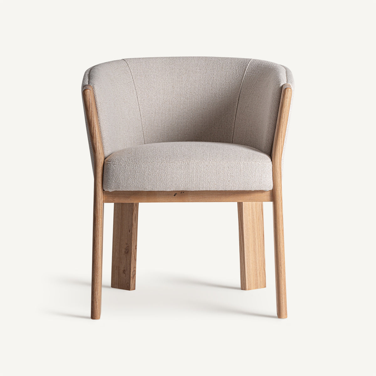 Silla tapizada de roble Laguar beige