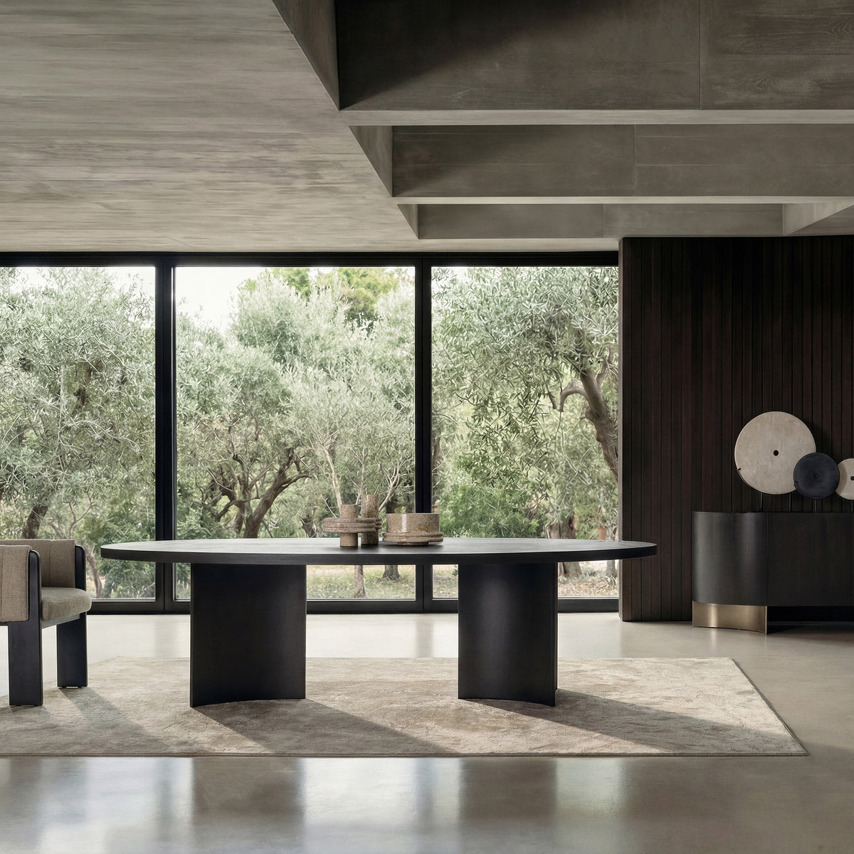 Silla tapizada de roble Vilafamés gris