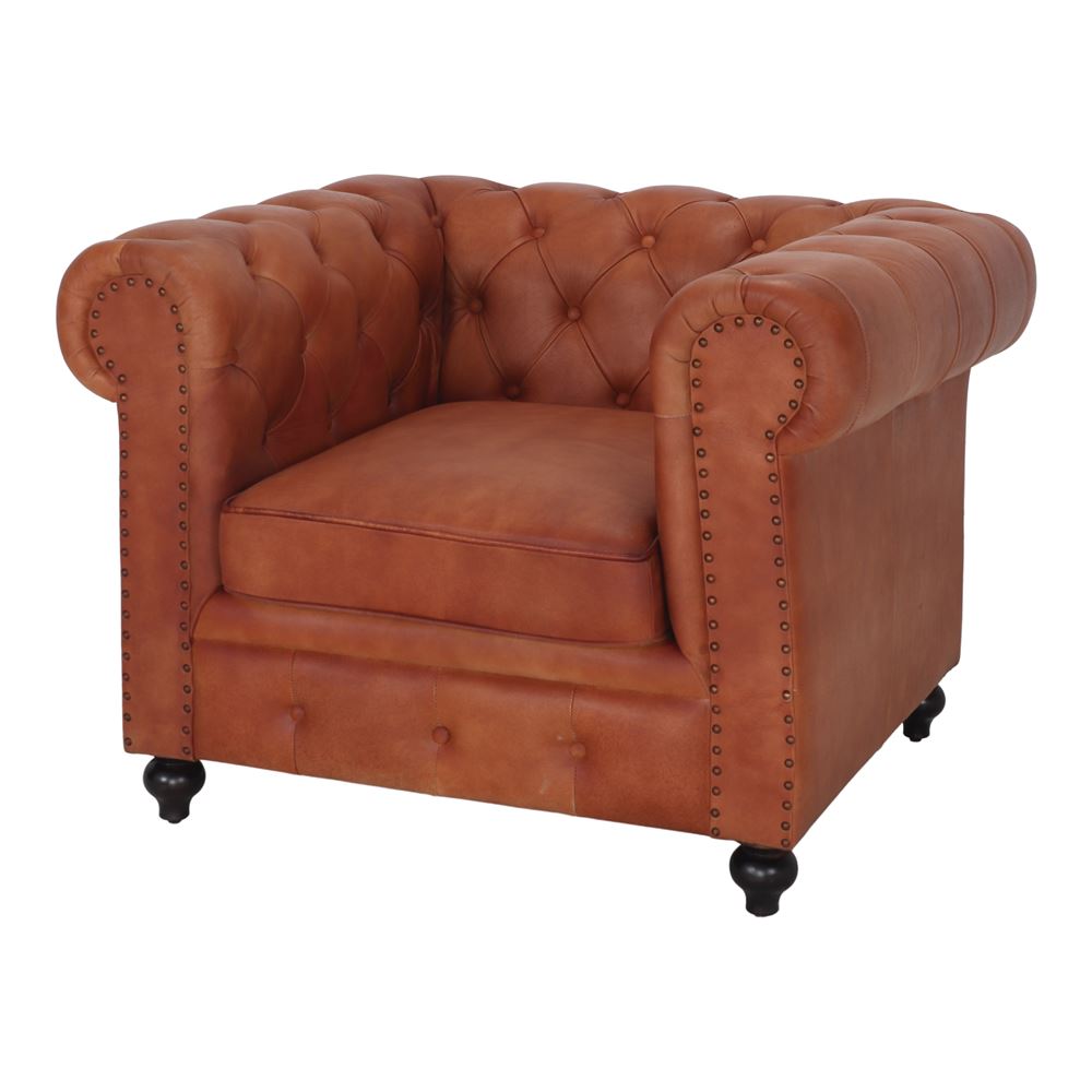 Sillón capitoné de piel Yolanda