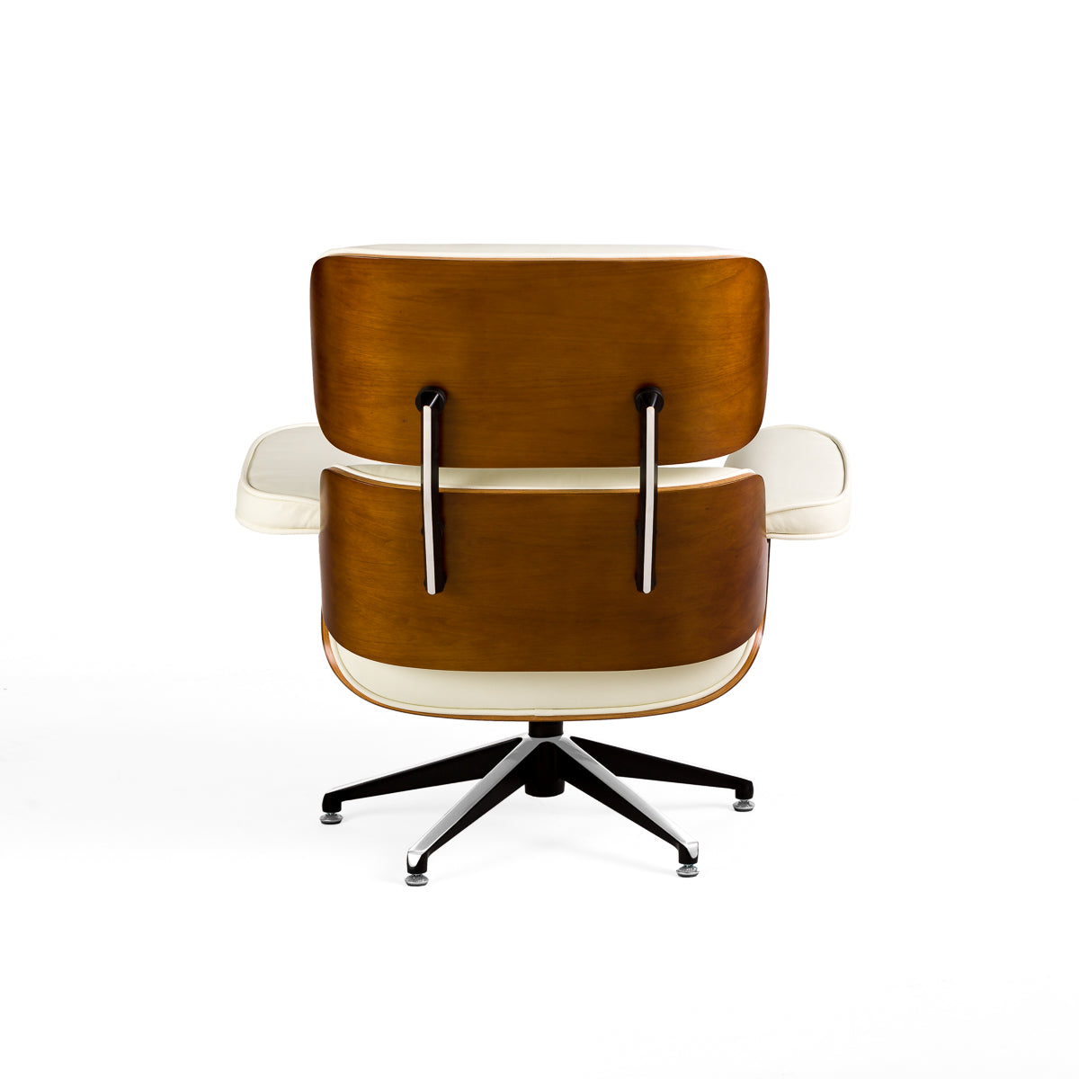 Sillón con reposapiés de piel Bomfim