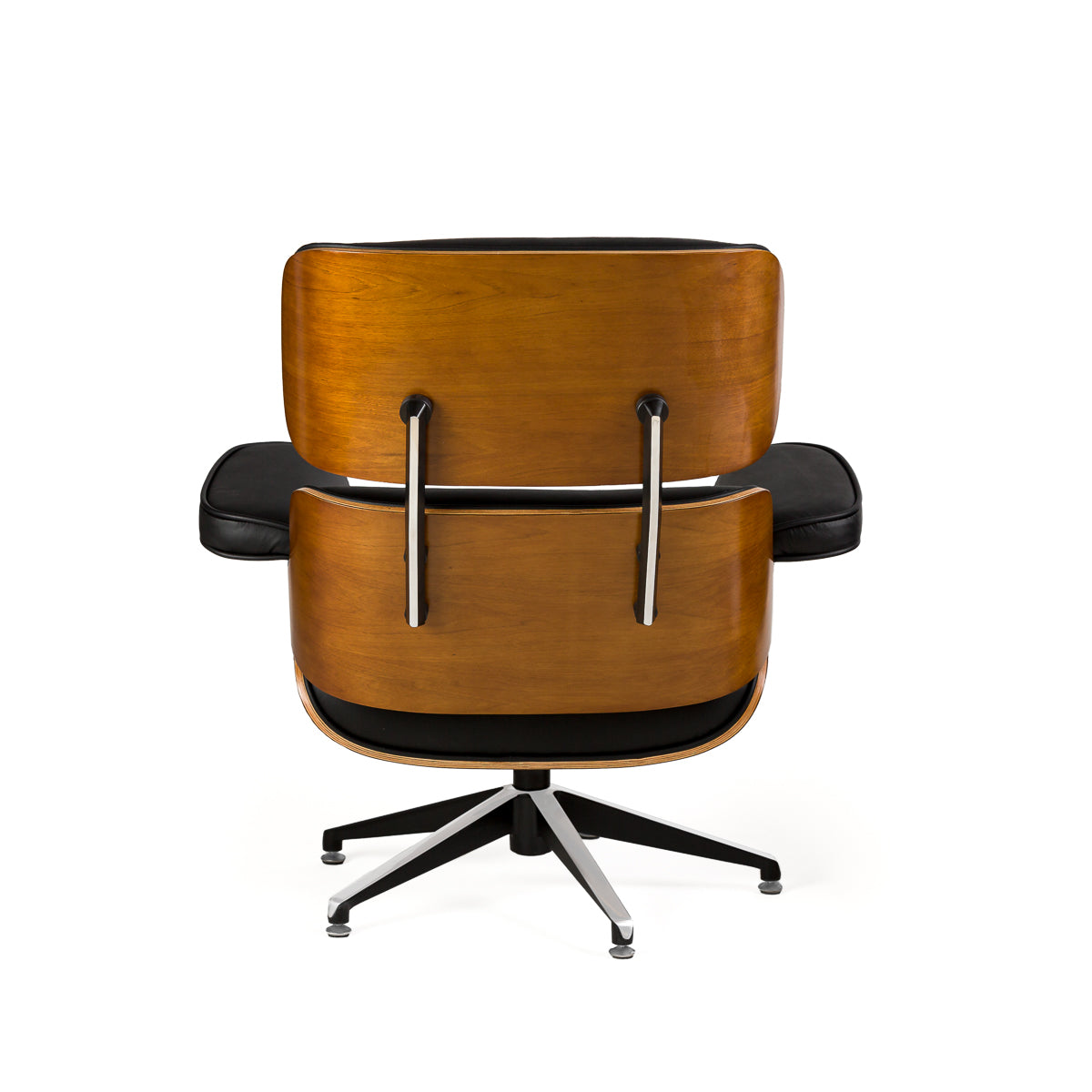 Sillón con reposapiés de piel Giussano