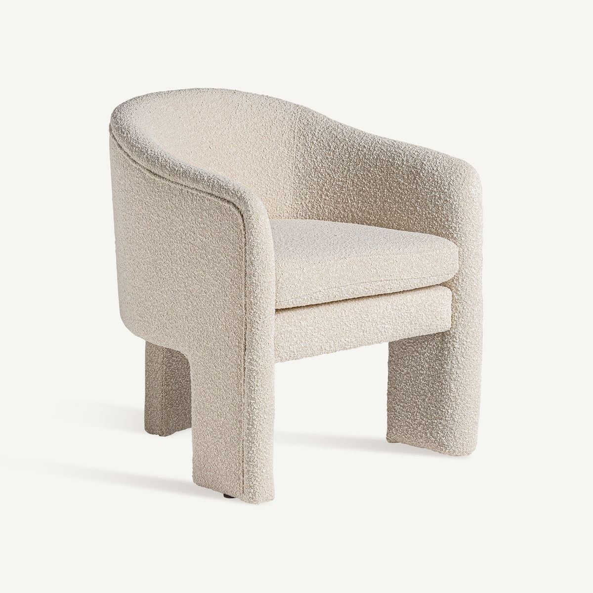 Sillón de algodón rizado blanco roto Punta Prima