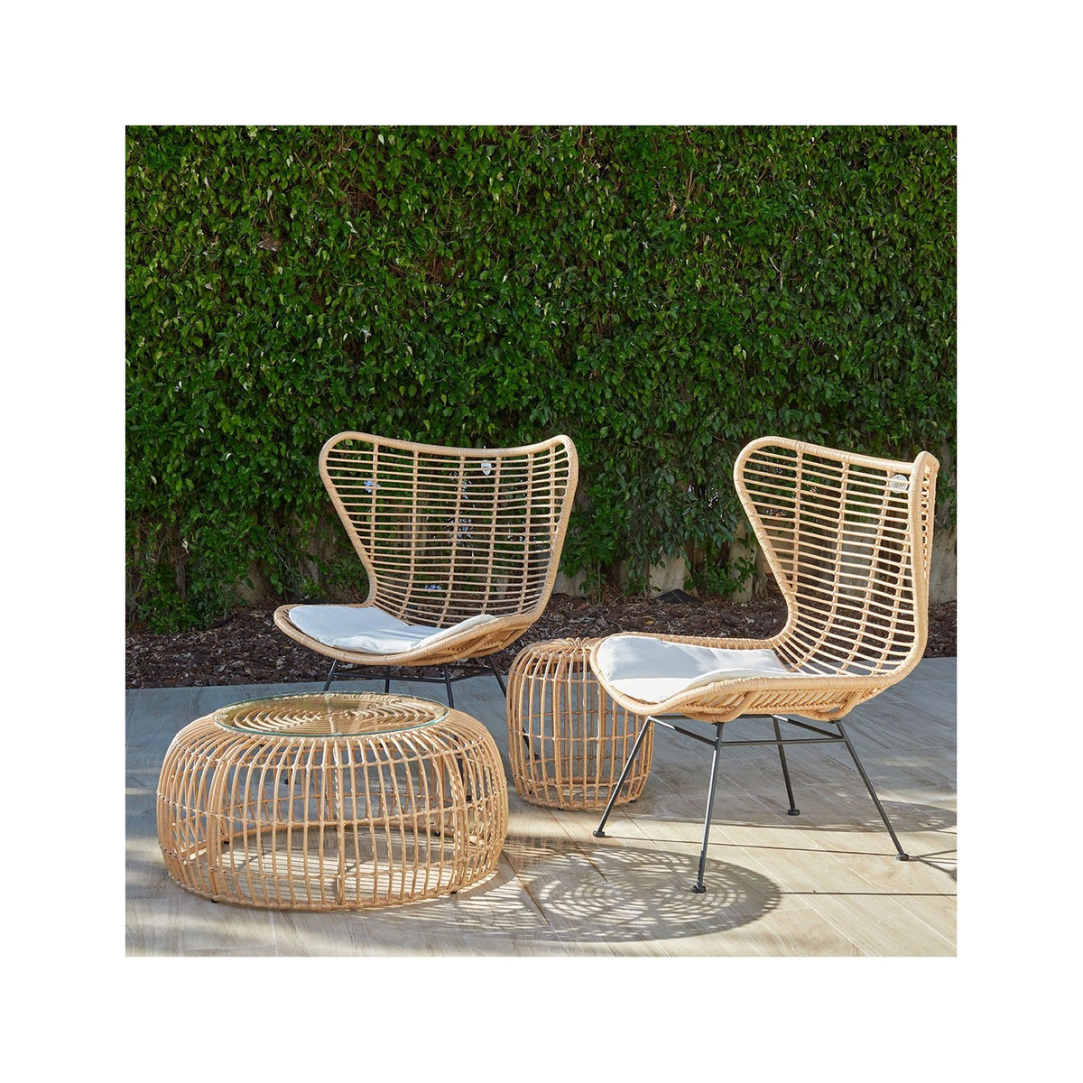 Sillón de exterior de respaldo alto y fibra sintética Capileira