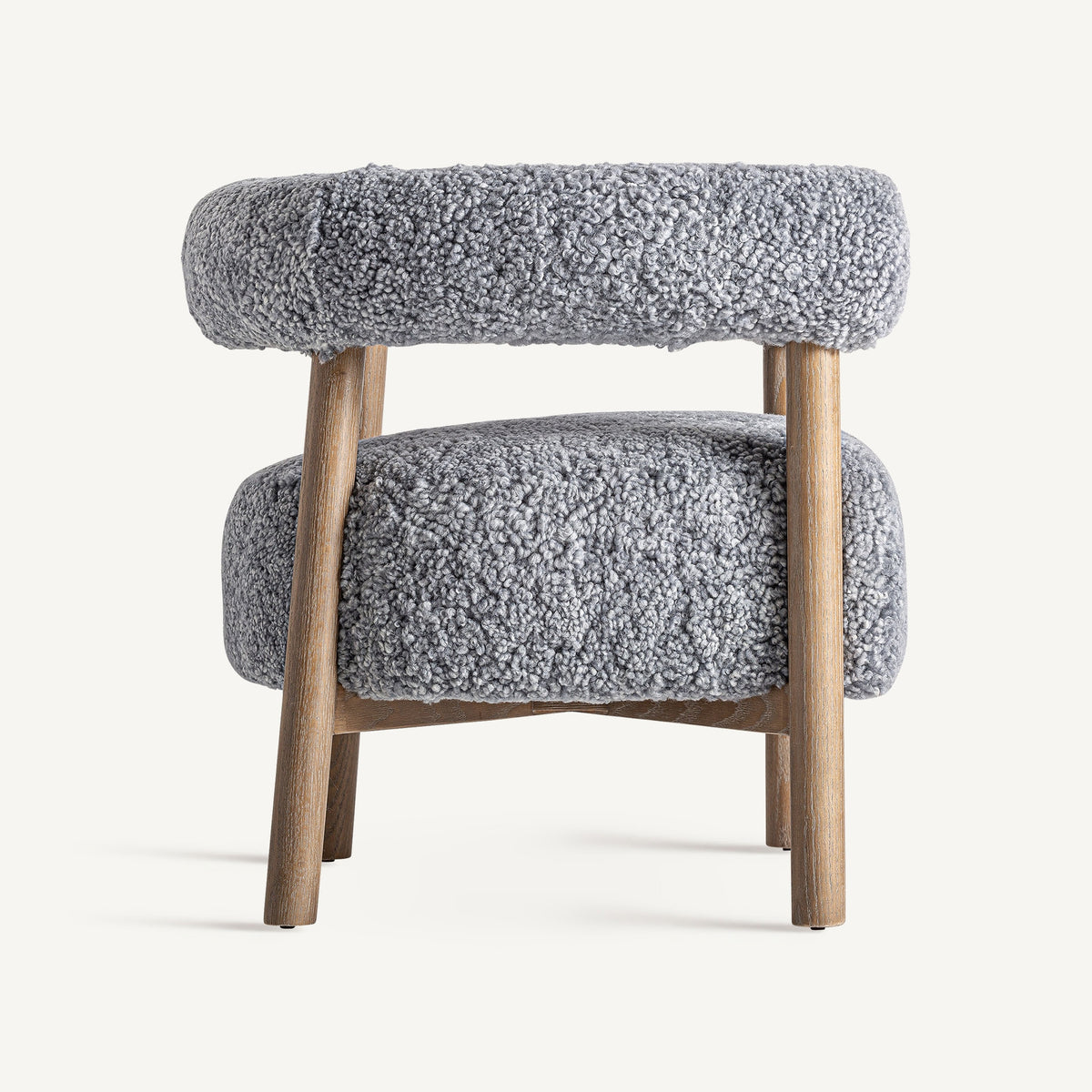 Sillón de fresno tapizado gris Ses Salines