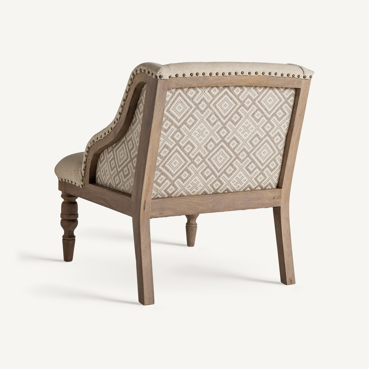 Sillón de madera de mango y tapizado beige Galtellì