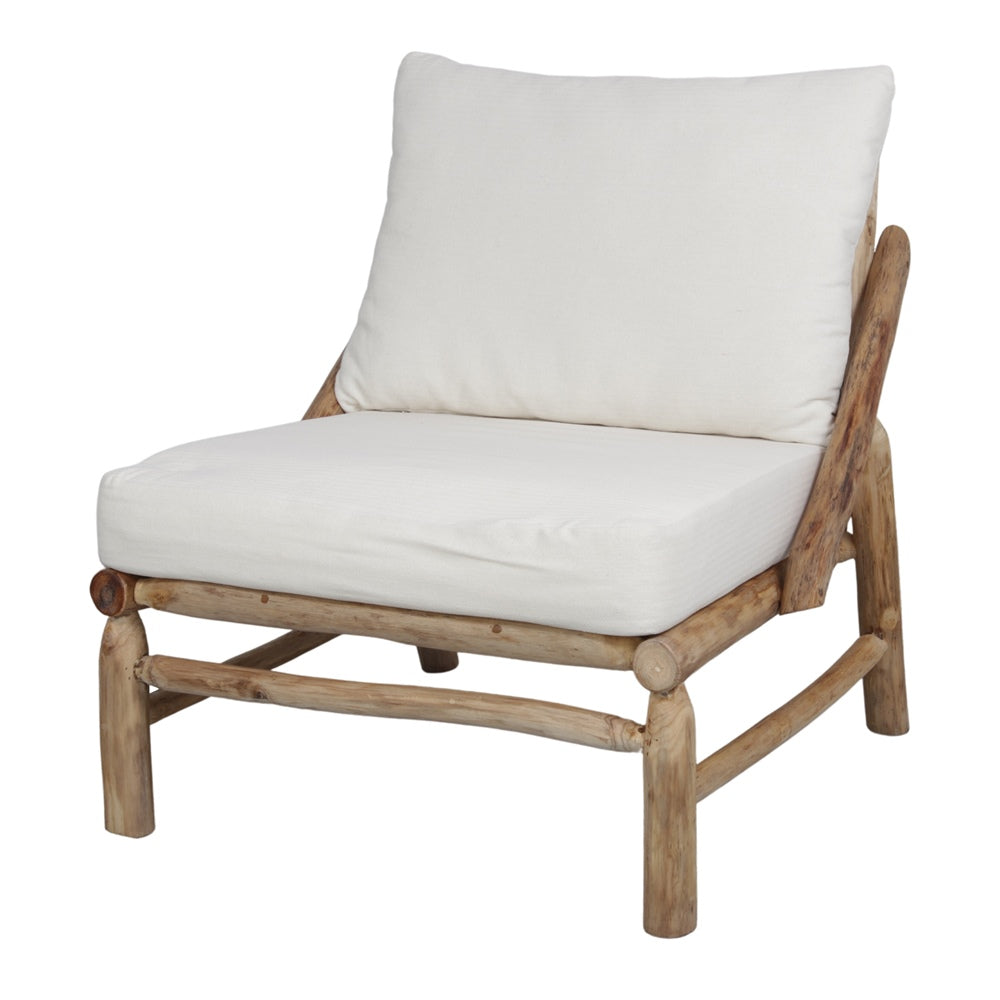 Sillón de madera tropical con cojines Arneb