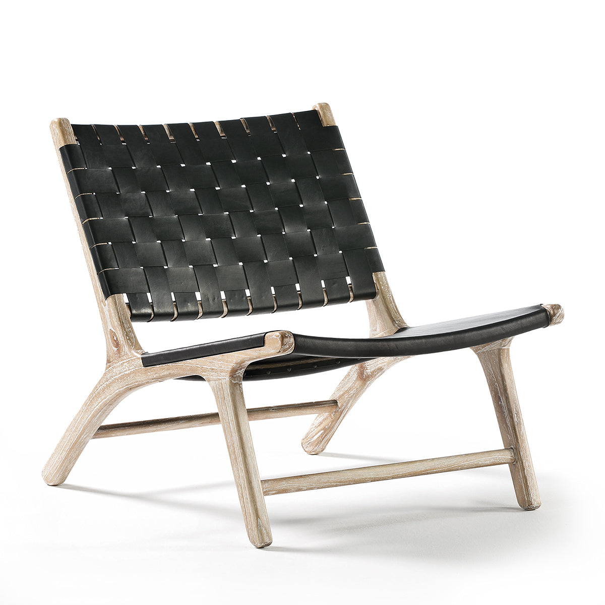 Sillón de madera y piel Serres