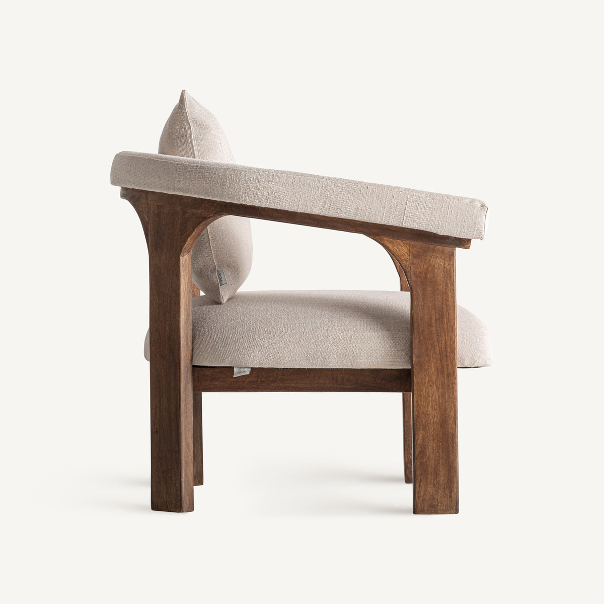 Sillón de mango tapizado beige Na Xamena