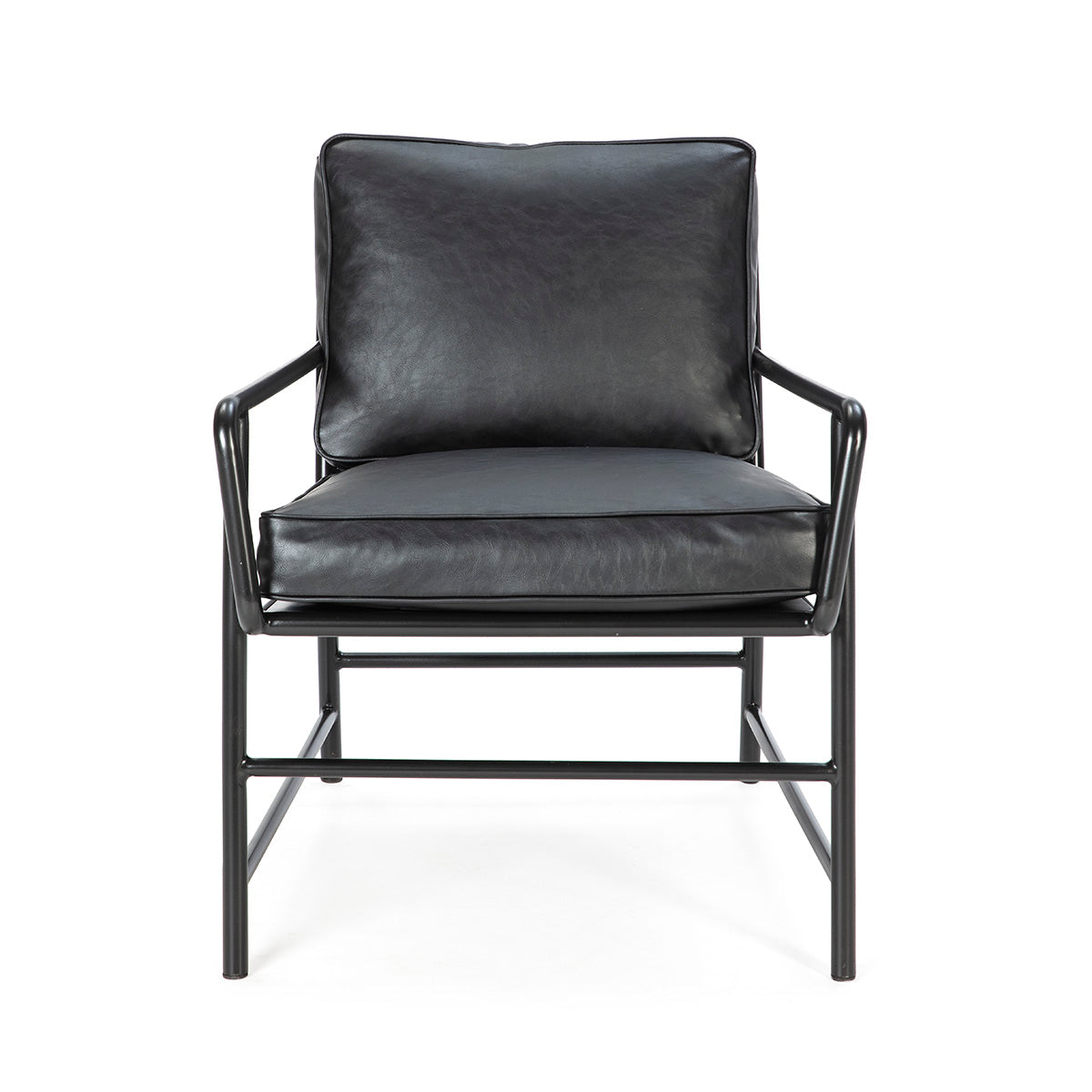 Sillón de metal y piel sintética Krk