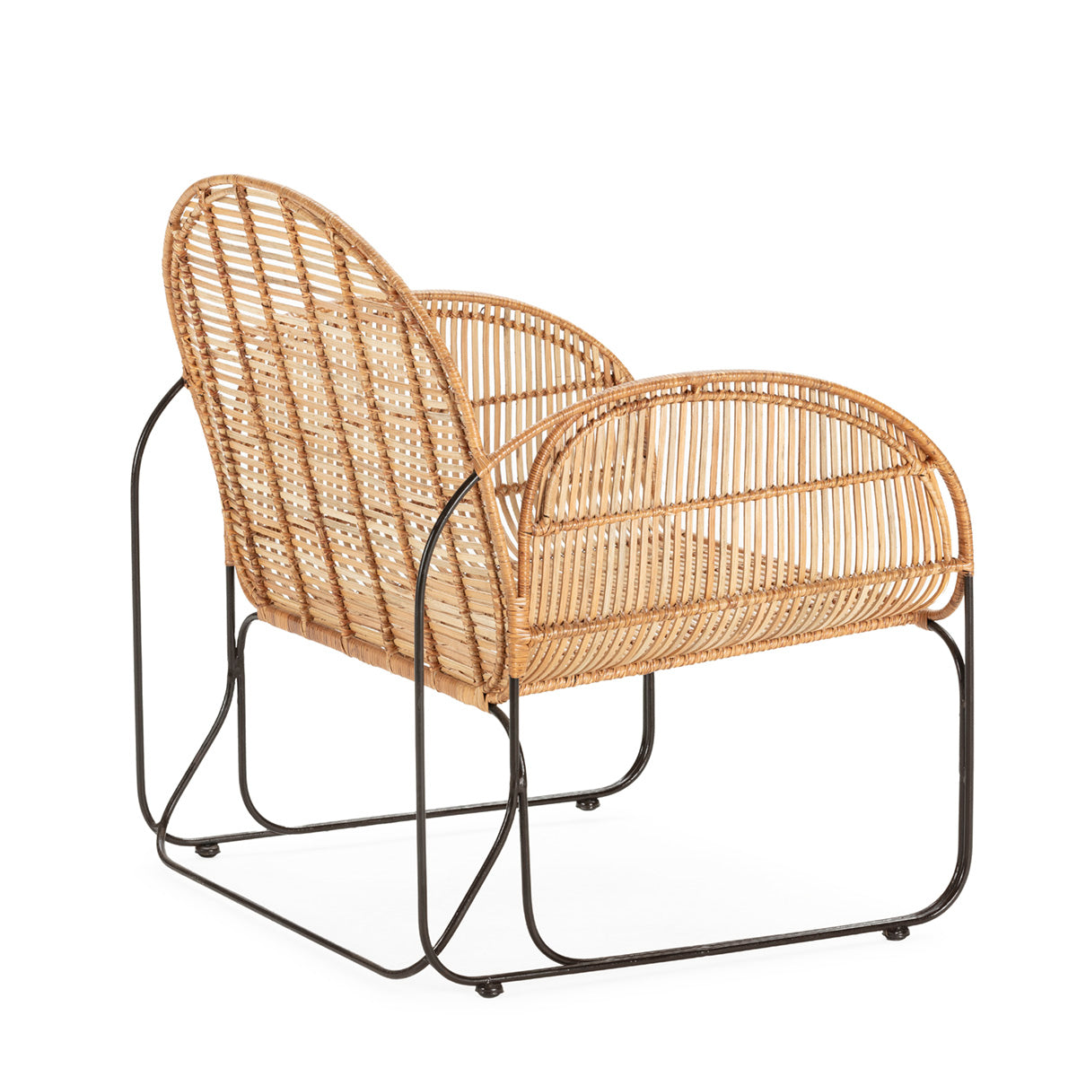 Sillón de mimbre y metal Ottaviano