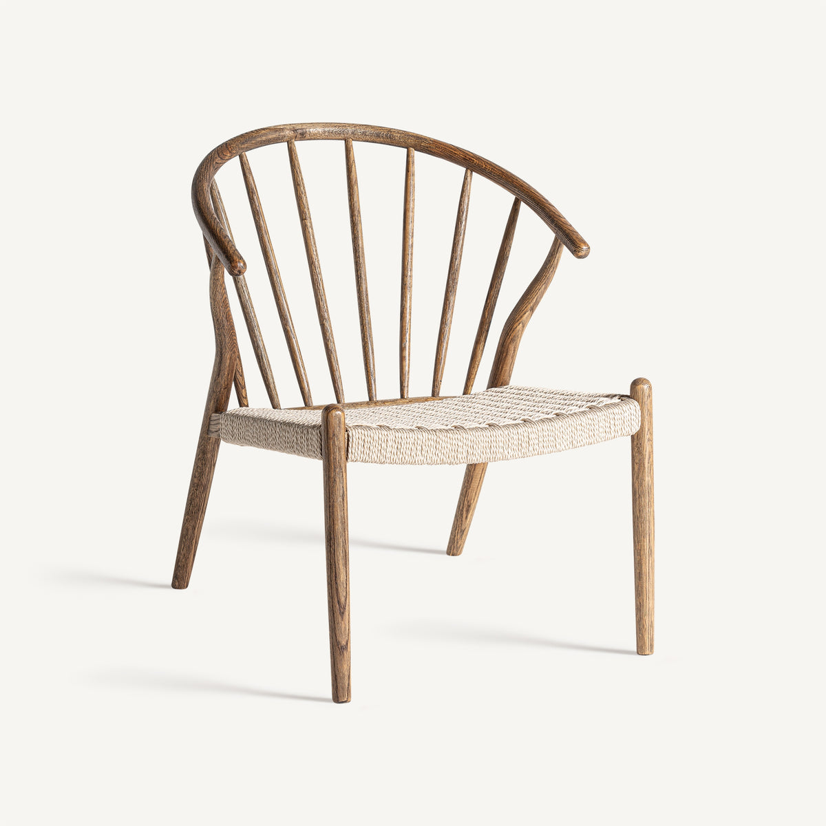 Sillón de roble y cuerda clara Ses Margalides