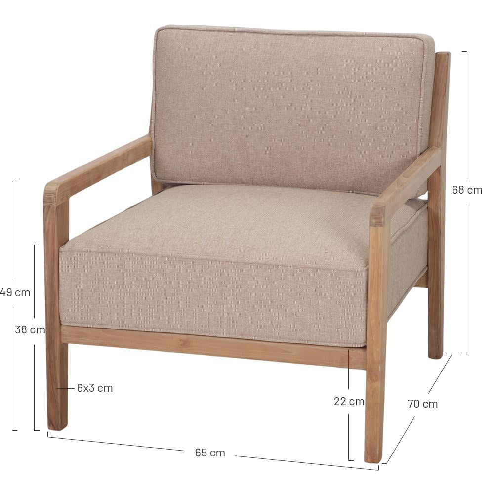 Sillón de teca con cojines Lorenzo