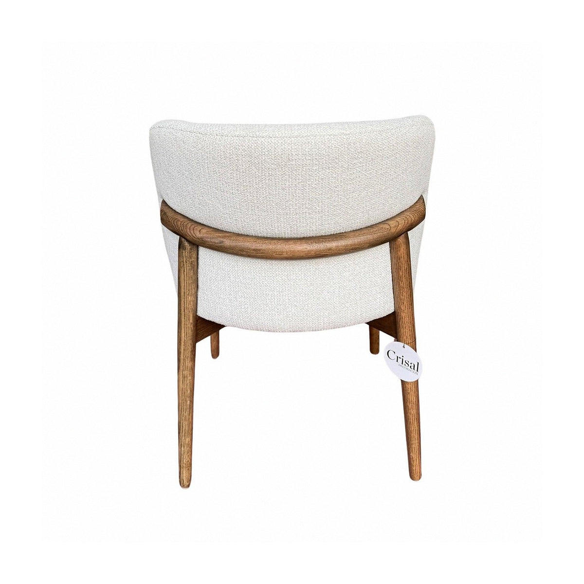 Sillón redondeado de fresno nogal y bouclé Peñíscola