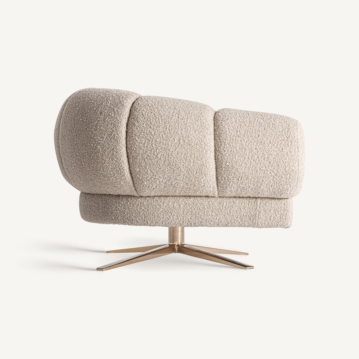 Sillón tapizado blanco roto y cobre Sant Antoni