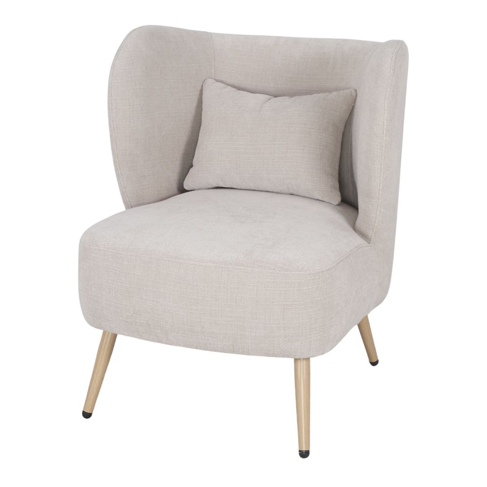 Sillón tapizado con patas de aguja Joel