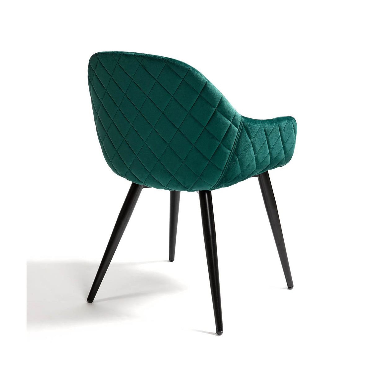 Sillón tapizado verde con costuras geométricas Soportújar