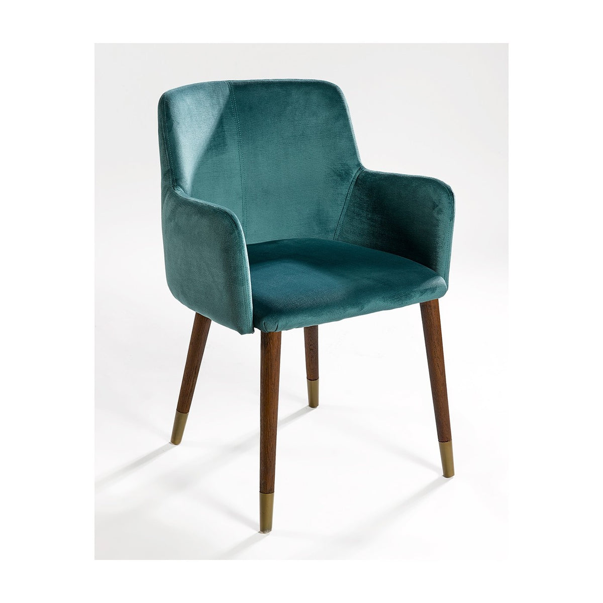 Sillón de terciopelo azul pavo real Rota