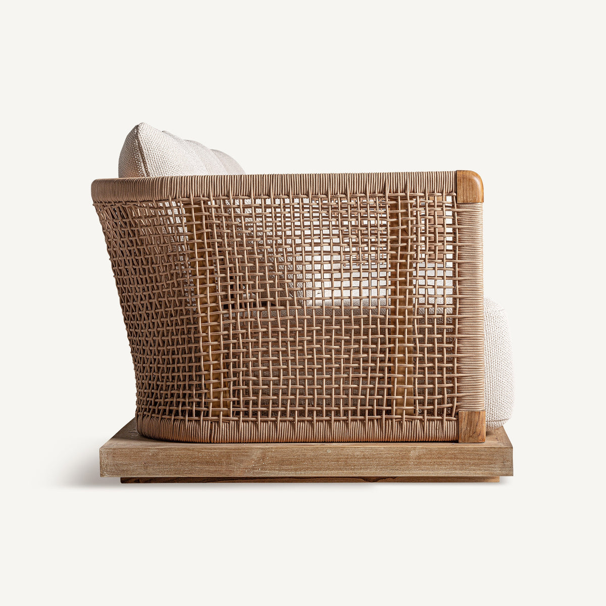 Sofá de exterior de teca reciclada Nonza 320 cm beige